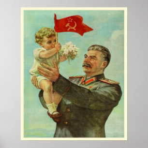 Poster com Vintage Stalin Propaganda Impressão