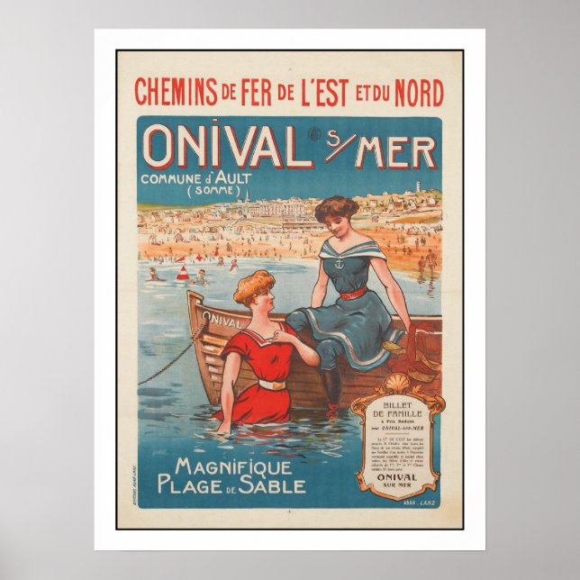 Poster com Vintage Summer Impressão da França (Frente)