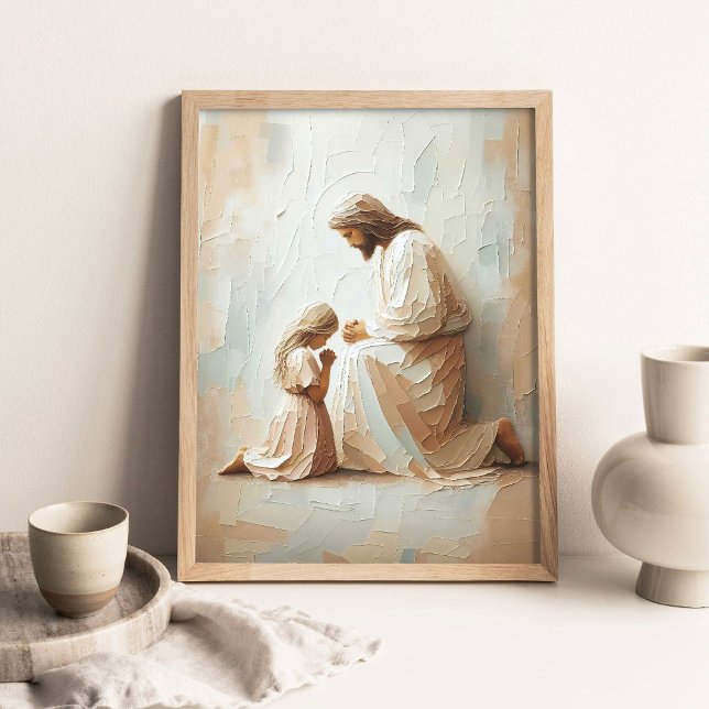Poster Com Você na Oração Arte Cristã Moderna, Jesus e (Criador carregado)