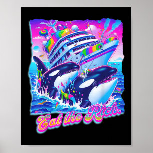 Poster Coma a baleia rica dos anos 90 Orca Funny Whale An