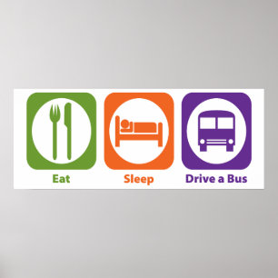 Póster Coma a movimentação do sono um ônibus
