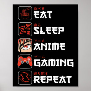 Poster Coma animação do sono Jogo Repete Camisas Camisas