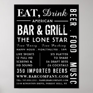 Poster Coma, Beba Bar & Grill, Publicidade Pub/Brewery