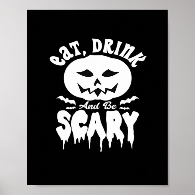 Poster Coma, Beba E Seja Assustador Halloween Clássico Re (Frente)