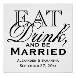 Póster Coma, beba e seja casado com pessoas.