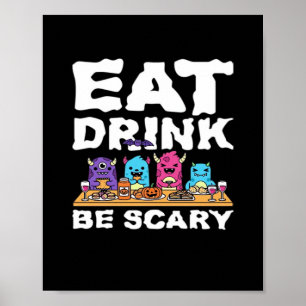 Poster Coma Beba Seja Assustador Monstro Halloween Criati