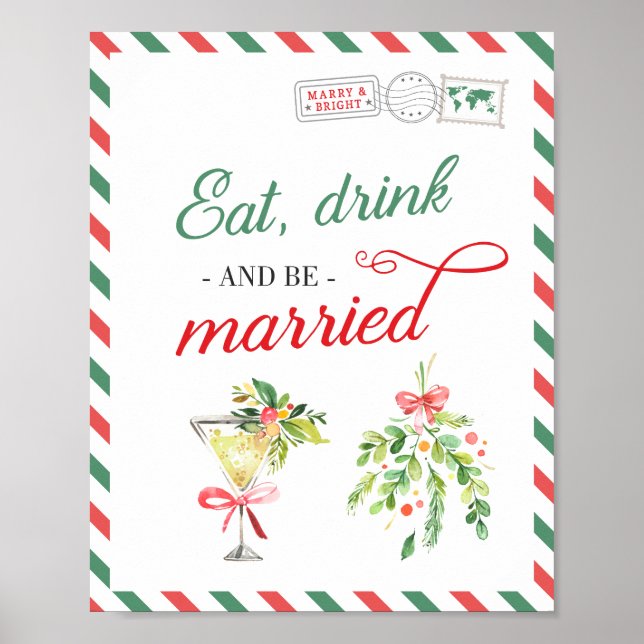 Poster Coma Bebida Case Noivado De Casamento De Natal (Frente)