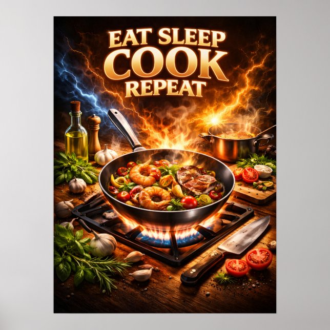 Poster Coma Cozinhe Sonhe Retro (Frente)