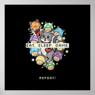Poster Coma, Dorme, Jogo, Repita