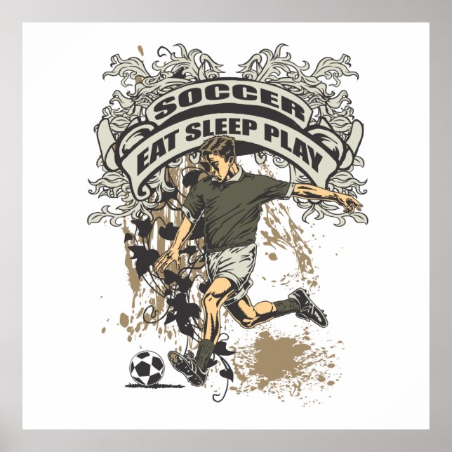 Póster Coma, Dorme, Jogue Futebol (Frente)