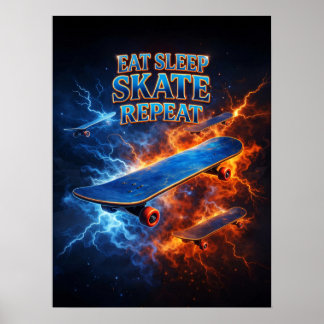 Poster Coma Dorme Patinar Retro