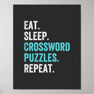 Poster Coma. Dorme. Quebra-cabeça de palavras cruzadas.