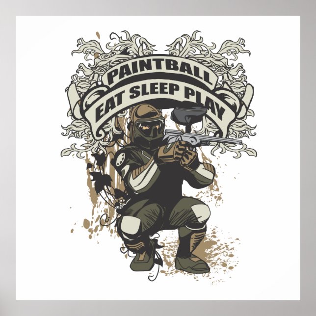 Poster Coma, Dorme, Toque Paintball (Frente)