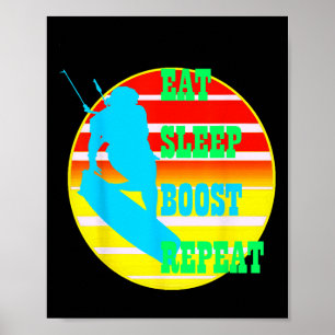 Poster Coma Dormir Aumentar Repetir Kitesufer Com Amarelo