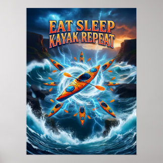 Poster Coma Dormir Caiaque Repetir Arte