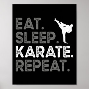Poster Coma Dormir Karate Repetir Design Divertido de Kar