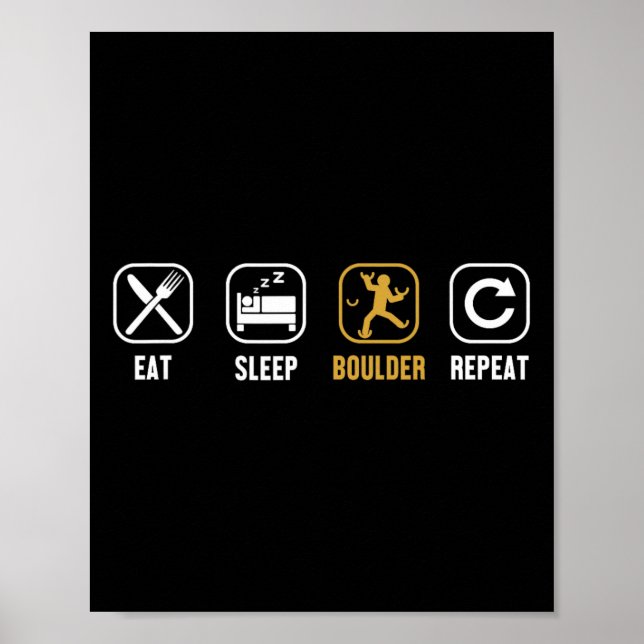 Poster Coma Dormir Pedra Repetir Esporte de Escalada Grát (Frente)