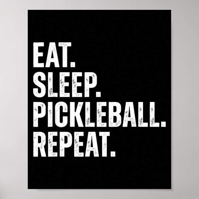 Poster Coma dormir pickleball repetir presente engraçado  (Frente)