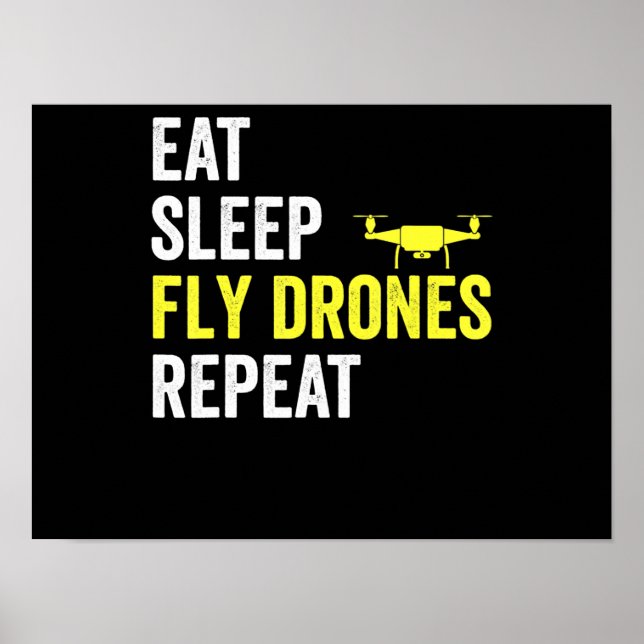 Poster Coma Drones com mosca do sono Repetir Piloto do Dr (Frente)
