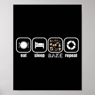 Poster Coma, Durma, Asse, Repita - Padeiro Divertido, Coz