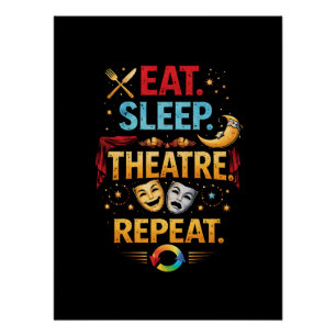 Póster Coma, Durma, Teatro, Repita
