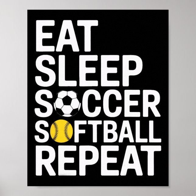 Poster Coma Futebol Dormir Softll Repita Fã de Jogadores  (Frente)