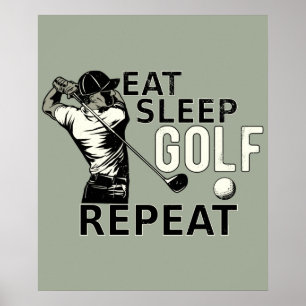 Poster Coma golfe no sono Repita doação engraçada para