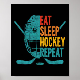 Poster Coma Hockey com Hóquei em Hóquei em Hóquei Repetid