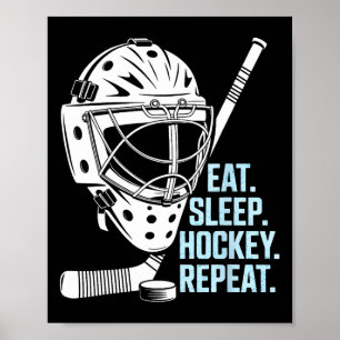 Poster Coma Hockey Máscara de Hockey Adesivo Esportes Rep