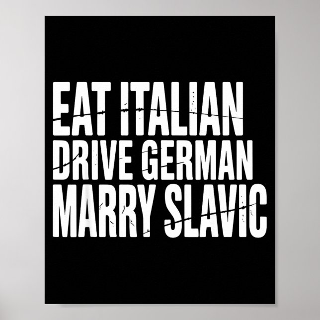 Poster Coma italiano dirige alemão casa eslavo engraçado  (Frente)