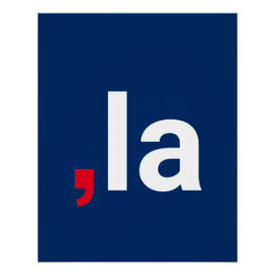 Póster Coma La kamala pronúncia engraçada azul vermelho