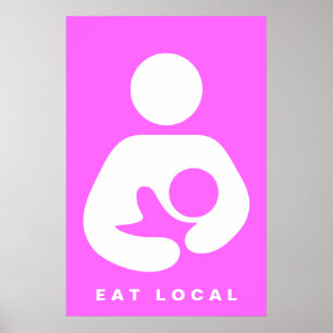 Poster Coma Local / Ícone de Amamentação / Aleitamento