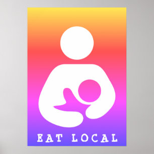 Póster Coma local/o ícone Ipanema da amamentação/cuida