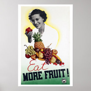 Póster Coma Mais Fruta ~ Vintage Austrália Viagem