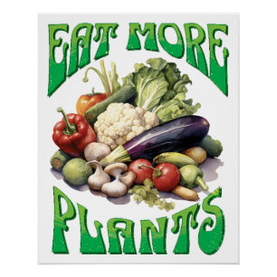 Póster Coma Mais Plantas Vegetais