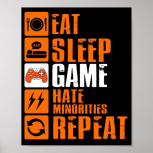 Poster Coma Minorias de Ódio do Jogo de Sono Repetir