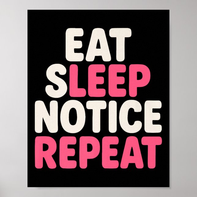 Poster Coma o aviso de sono Repetir o prêmio de citação d (Frente)