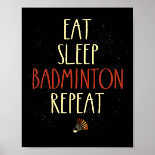 Poster Coma o Badminton do Sono Repetir o Shuttle Rack 1