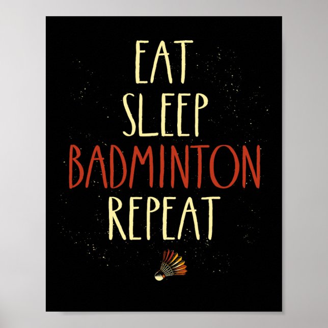 Poster Coma o Badminton do Sono Repetir o Shuttle Rack 1 (Frente)