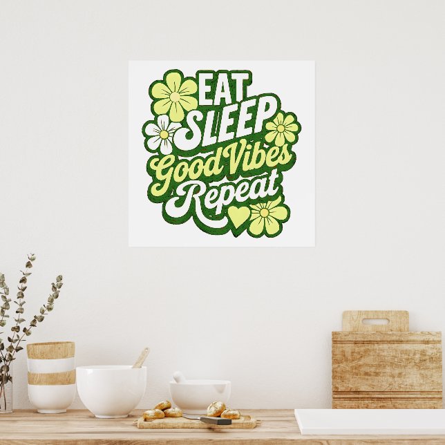 Poster Coma o modo de latência em boas vibrações Repetir  (Cozinha)