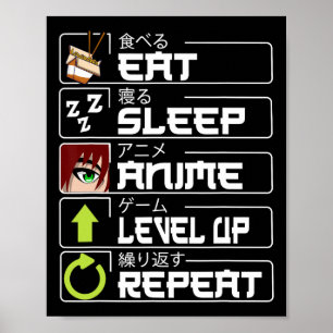 Poster Coma o nível de animação de sono Repete o mangá de