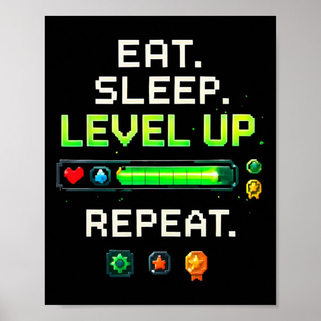 Poster Coma O Nível De Dormir Para Cima Repetir Meninos E (Frente)