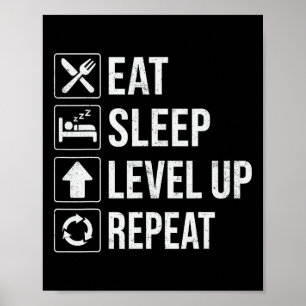 Poster Coma O Nível De Dormir Para Cima Repetir Meninos E