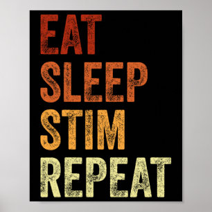 Poster Coma o Sleep Stim Repete Engraçado Autismo Consciê