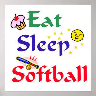 Póster Coma o softball do sono