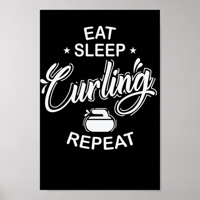 Poster Coma o sono Curling Repetir o inverno (Frente)