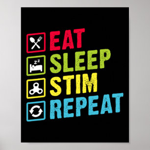 Poster Coma o sono Repetir Autismo Crianças de Consciênci