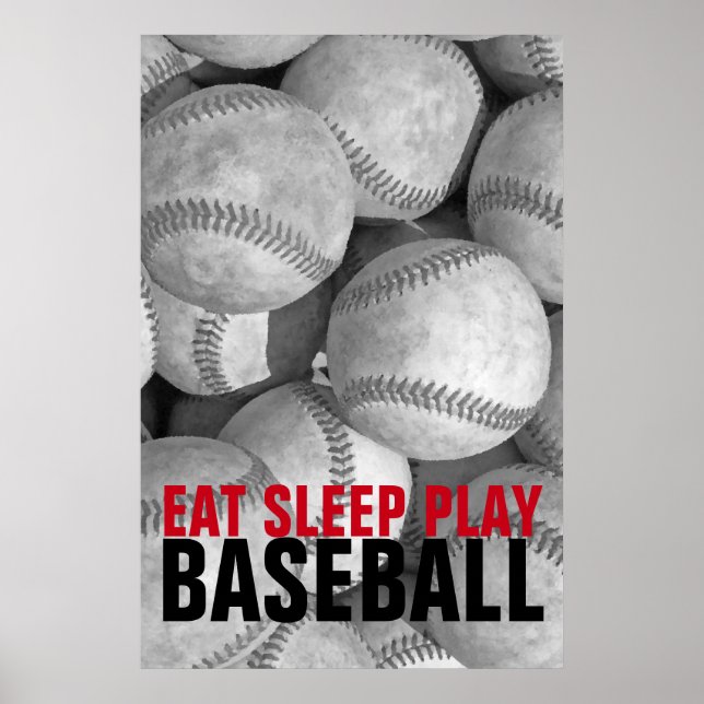 Poster Coma o Trabalho de arte exclusivo de jogar basebal (Frente)