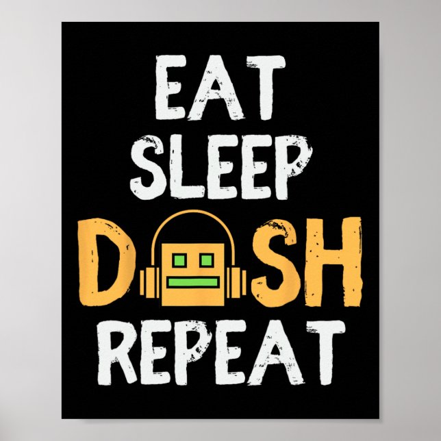 Poster Coma o traço do sono Repetir o jogo Geometria do j (Frente)
