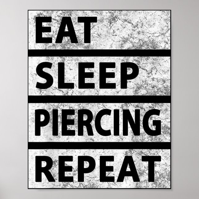 Poster Coma Piercing Do Sono Repetir Piercing Engraçado (Frente)